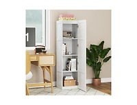 Slickblue 4-Shelf Tall Storage Cabinet for Bathroom and Living Room