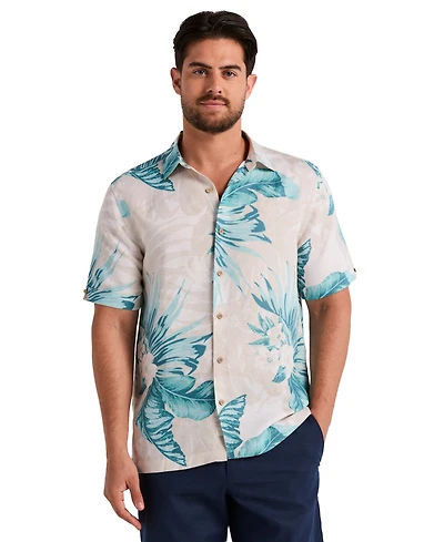 Cubavera Men's Linen Blend Palm Print Shirt