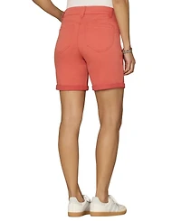 Democracy Petite "Ab"solution Mid Rise Cuffed Shorts