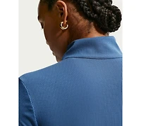 Nike Women's Sportswear Ribbed Quarter-Zip Long-Sleeve Top