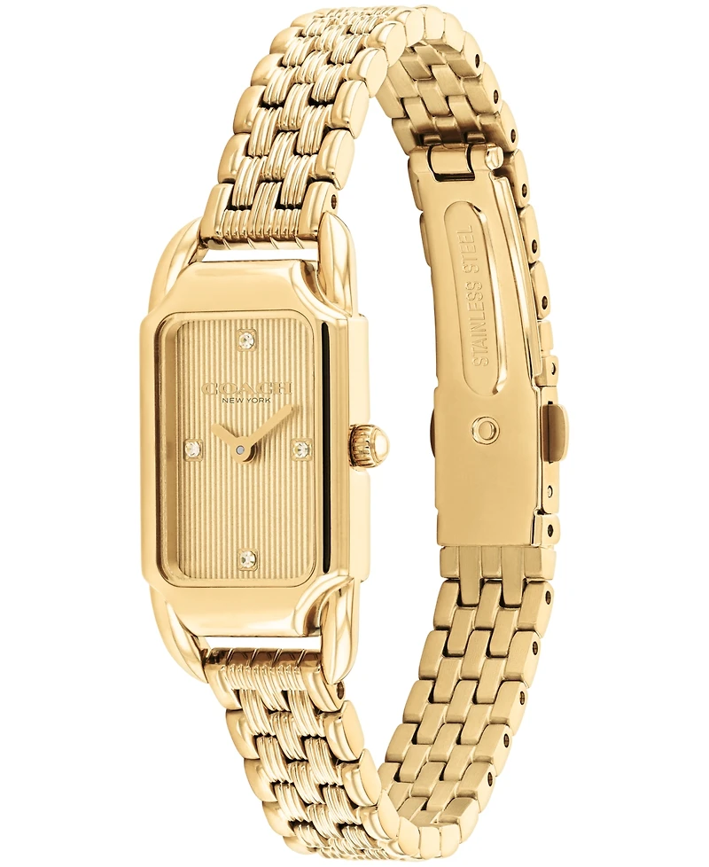 Coach Women's Cadie Gold Tone Stainless Steel Bracelet Watch, 17.5mm