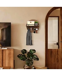 Yigii Home Decor, Wall Decorative Key & Mail Holder with Hooks, Shelf, and Organizer