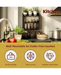 Yigii 3-Tier Bamboo Spice Rack: Saves Space, Organizes Kitchen, Bathroom