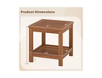 Slickblue Patio 2-Tier Outdoor Side Table with Lower Storage Shelf