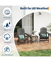 Gaomon Outdoor Adirondack Chair, Hdpe Lawn Chair with Wood Texture for Patio, Garden, Backyard