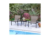 Slickblue 3-Piece Patio Seating Set with Breathable Fabric and Armrests