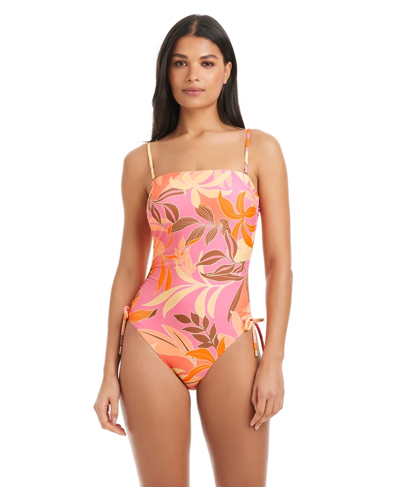Sanctuary Women's Bandeau Neck One-Piece Swimsuit