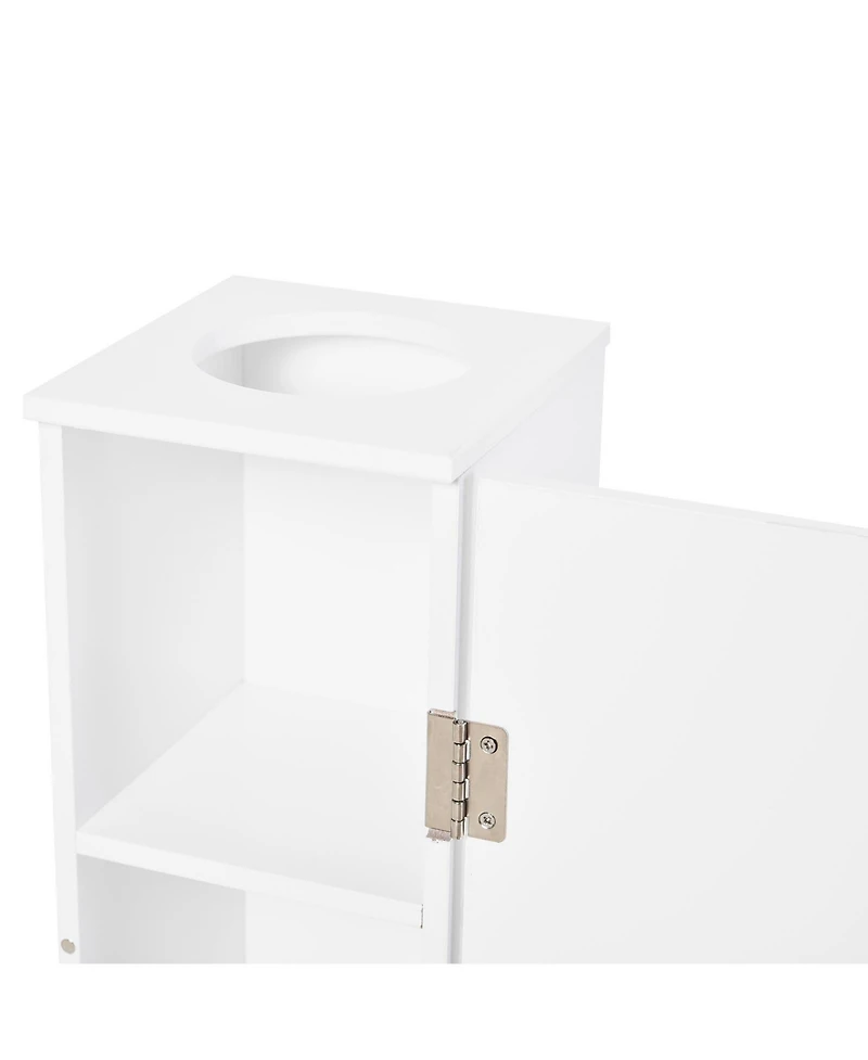 Homcom Small Bathroom Corner Floor Cabinet With Door And Shelves Vanity