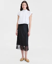 On 34th Women's Lace-Hem Midi Slip Skirt, Macy's Exclusive