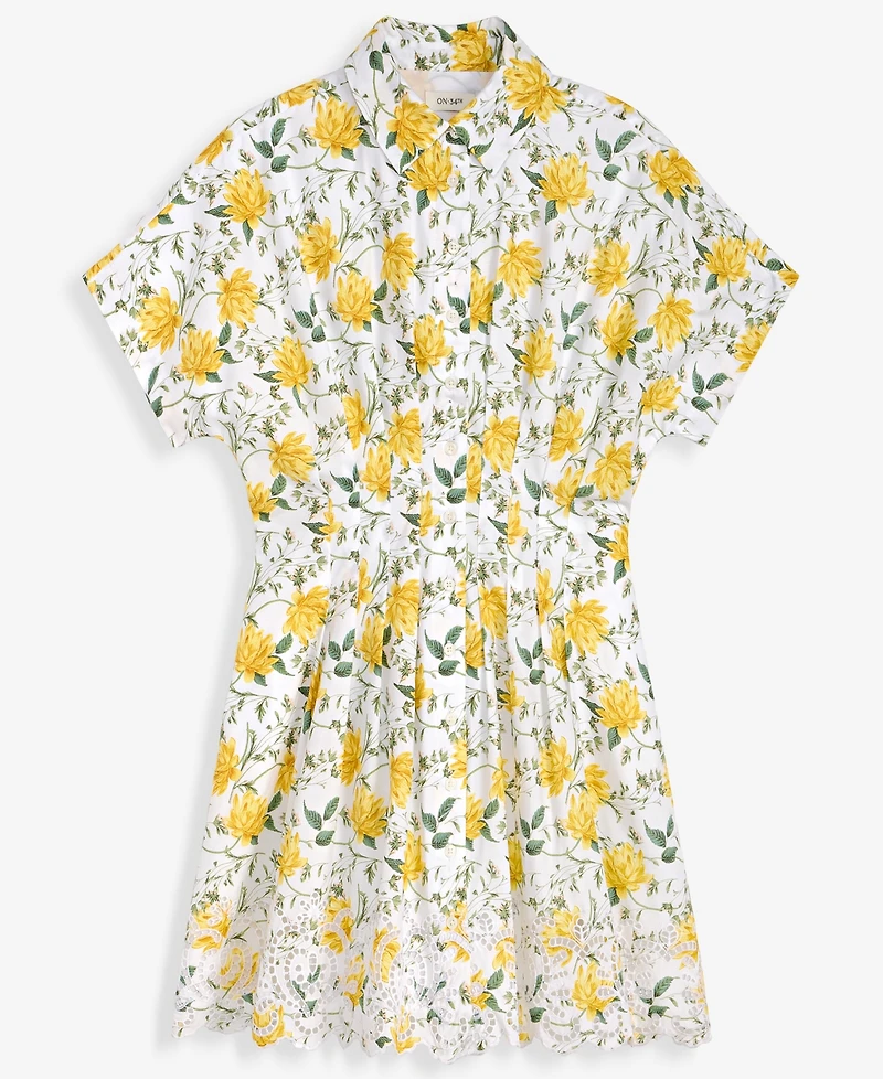On 34th Women's Cutwork-Hem Mini Shirtdress, Macy's Exclusive