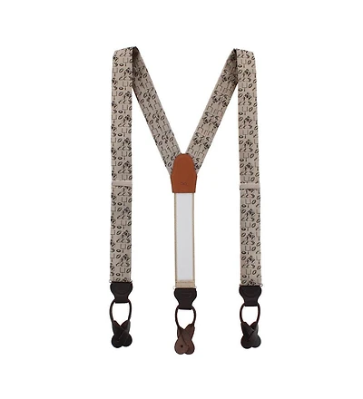 Trafalgar Men's Field Goal Football Themed Novelty Silk Button End Suspenders