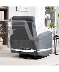 Homcom Wide Swivel Rocker Recliner, Overstuffed Reclining Sofa