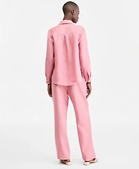 Charter Club Womens 100 Linen Shirt Drawstring Pants Macys Exclusive