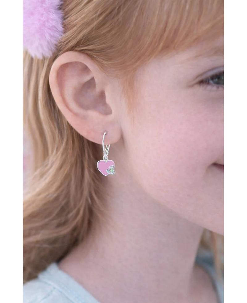 Chanteur Girls Heart Hypoallergenic Earrings with Sterling Silver Leverbacks