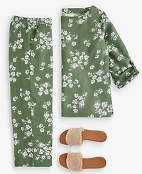 Charter Club Women's 100% Linen D-Ring Top, Created for Macy's
