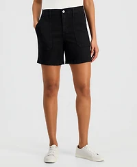 Style & Co Women's High-Rise Utility Pocket Denim Shorts, Macy's Exclusive