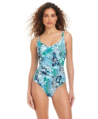 Beyond Control Women's Adjustable Straps Printed One Piece Swimsuit