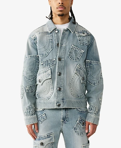True Religion Men's Multi-Pocket Super T-Denim Jacket