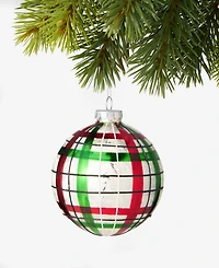 Holiday Lane Cozy Cabin Plaid Ball Ornament, Macy's Exclusive