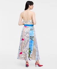 Women's Spliced-Print Maxi Skirt- Molly Rogers Capsule Collection