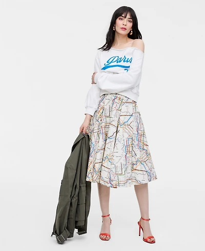 Women's Subway-Print Full Skirt, Macy's Exclusive- Molly Rogers Capsule Collection