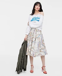 Women's Subway-Print Full Skirt, Macy's Exclusive- Molly Rogers Capsule Collection