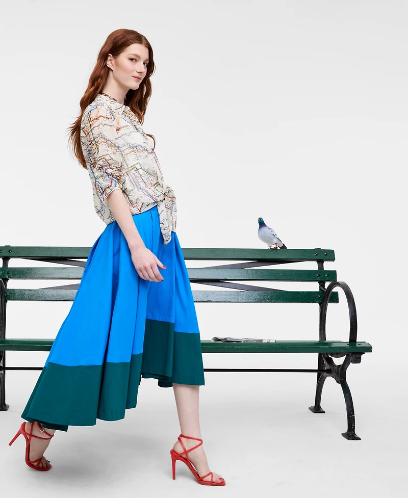 Women's High-Low Contrast-Hem Full Skirt, Macy's Exclusive- Molly Rogers Capsule Collection