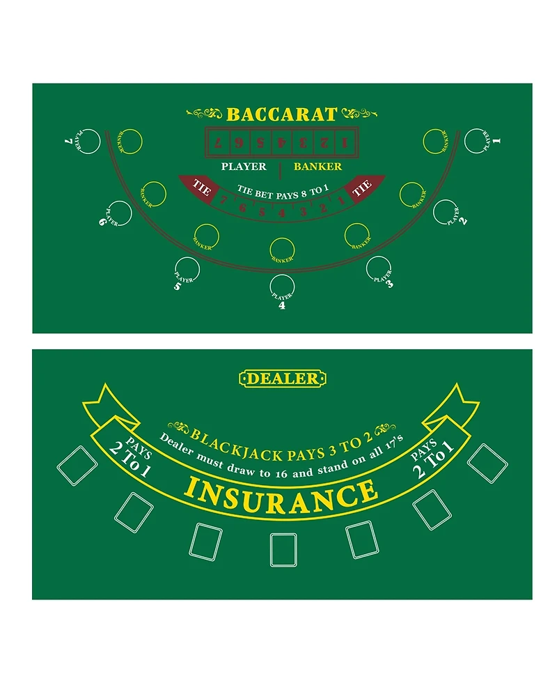 Gse Games & Sports Expert Las Vegas Style Casino Black Jack and Roulette Layout Mat with Instructions Strategy Chart