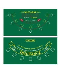 Gse Games & Sports Expert Las Vegas Style Casino Black Jack and Roulette Layout Mat with Instructions Strategy Chart