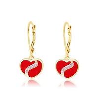 Chanteur Girls 18K Gold Plated Heart Hypoallergenic Earrings with Sterling Silver Leverbacks