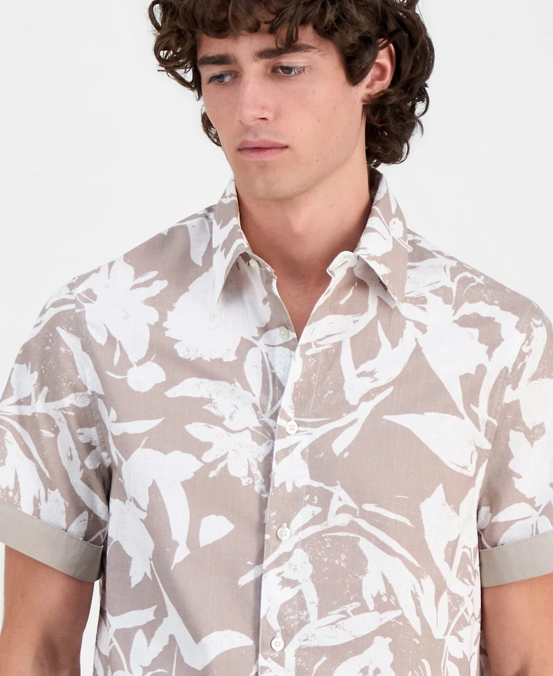 Guess Men's Allover Print Button-Up Shirt