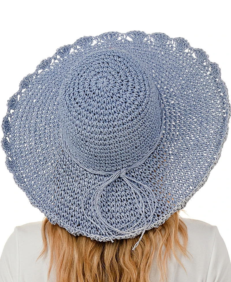 Marcus Adler Scalloped Straw Sun Hat