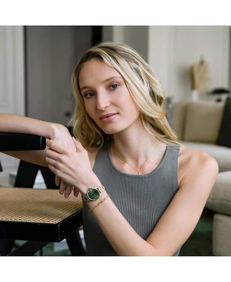 Vincero Women's Gold Chain Link Bracelet in Stainless Steel, Adjustable 7"