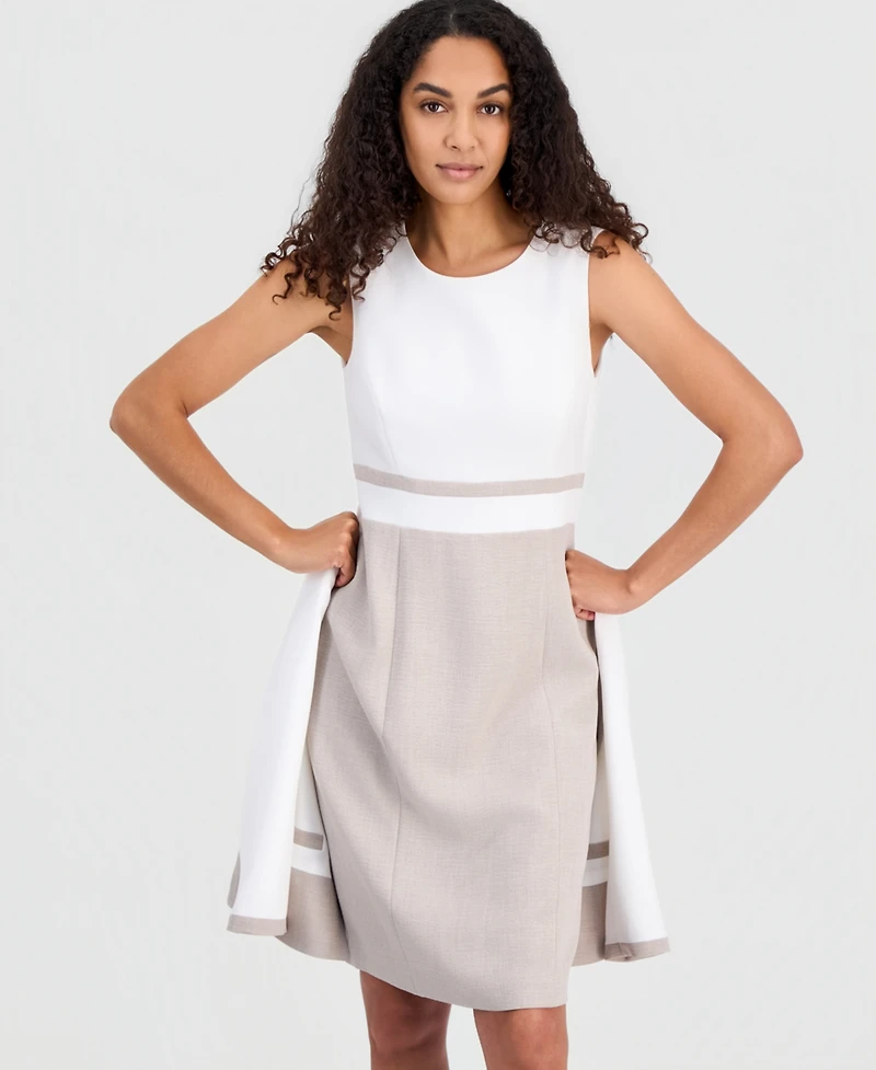 Kasper Women's Sleeveless Colorblocked Sheath Dress
