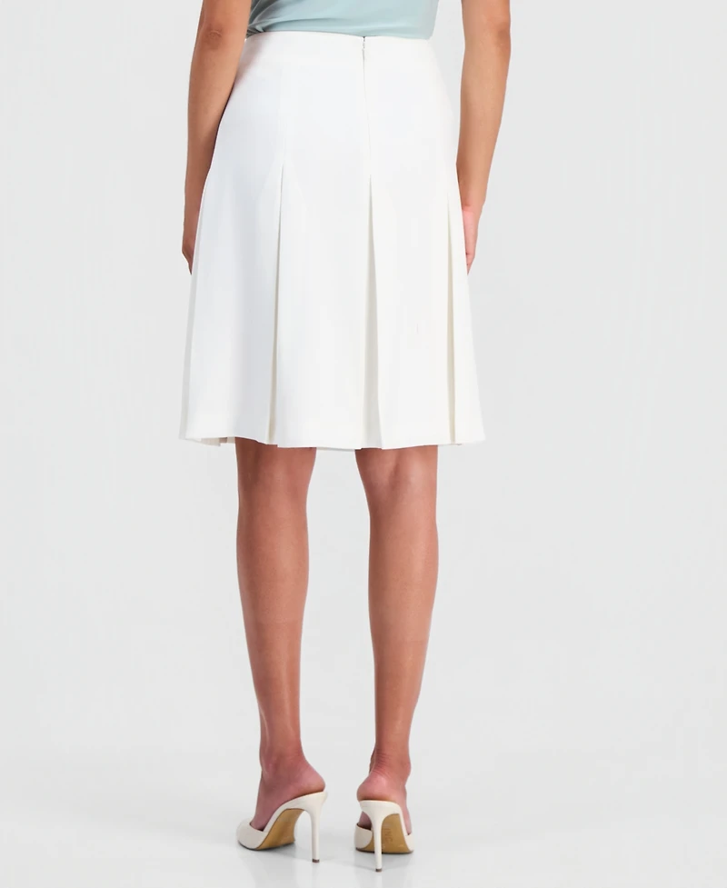Kasper Petite Pleated Flare Midi Skirt