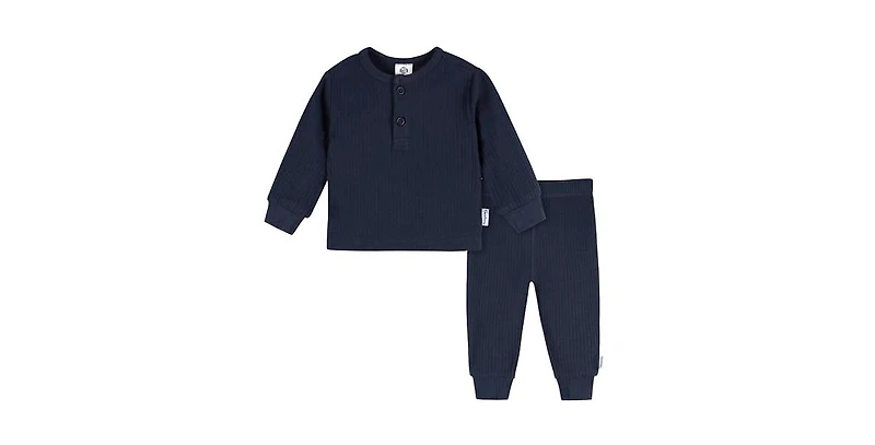 Gerber Baby Boys 2-Piece Top and Active Pant Set, Troposphere, 0-3 Months