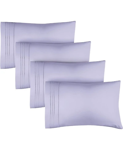 Pillowcase Set of 4 Soft Double Brushed Microfiber