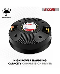 5 Core Compression Driver 135W Rms 8 Ohm Titanium Horn Throat Tweeter Speaker 18 Tpi Threading - 2PCS