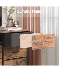 gaomon 70 Inch Long Dresser with 13 Drawers, Tv Stand for 65-80 Charging Station & Led Lights