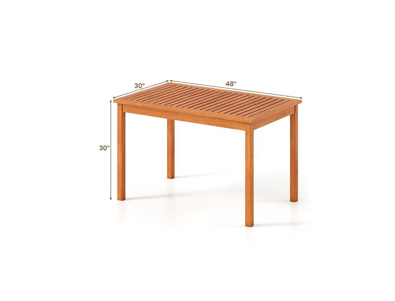 Slickblue 48-Inch Outdoor Wood Dining Table for 4–6 People
