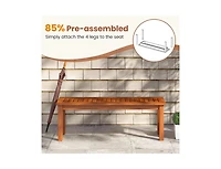 Slickblue 2-Person Outdoor Wood Bench with Backless Slatted Seat