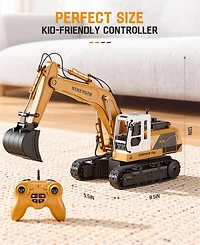 Sugift 1:16 Kids' Play Rc Excavators Vehicles Toys with Alloy Bucket/Lights/Sounds