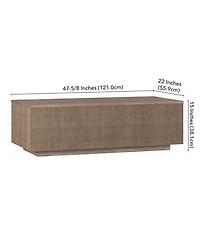 Hudson & Canal Reyes 48" Wide Rectangular Fluted Coffee Table