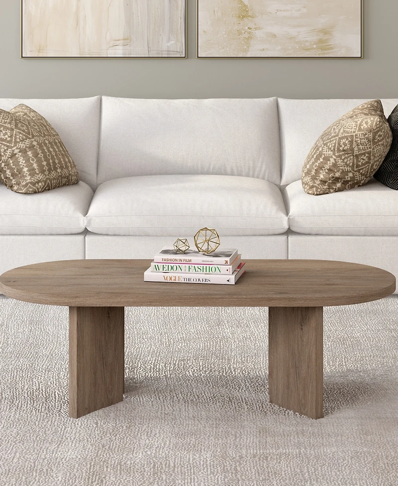Hudson & Canal Alma 48" Wide Oval Coffee Table
