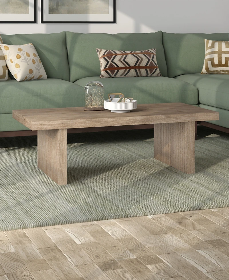 Hudson & Canal Soren 48" Wide Rectangular Fluted Coffee Table