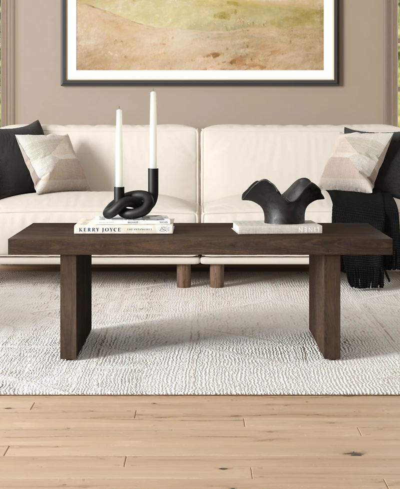 Hudson & Canal Soren 48" Wide Rectangular Fluted Coffee Table