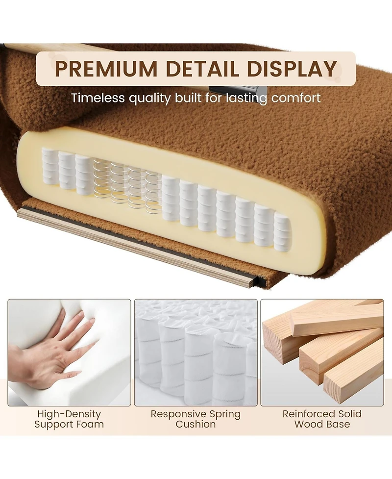 gaomon Modern Accent Chair with Metal Frame, Upholstered in Plush 420g Teddy Sherpa Fabric Cozy Reading Chair