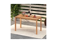 Slickblue Patio Acacia Wood Dining Table with Slatted Tabletop, Seats 4–6 People
