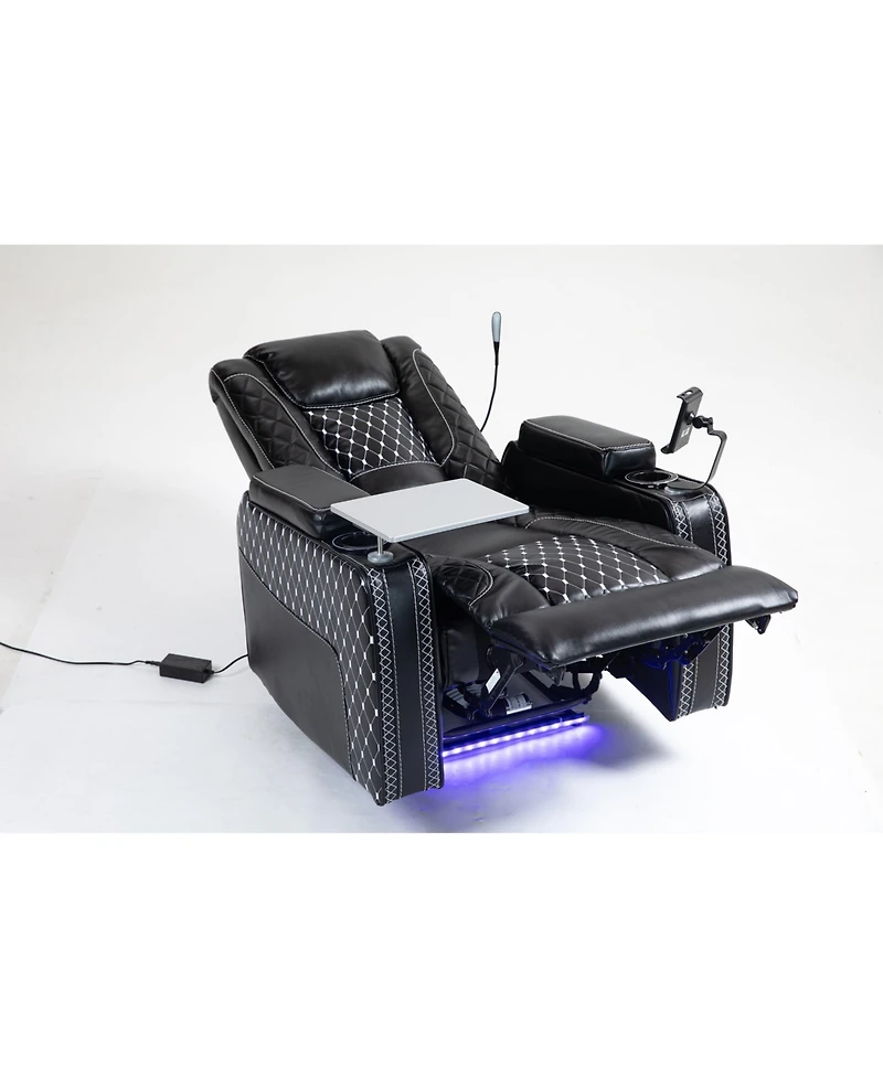 Clihome Power Zero Gravity Recliner with Multifunctional Features - Storage Armrest & Cup Holder - Laptop Table & Phone Holder- Reading Light