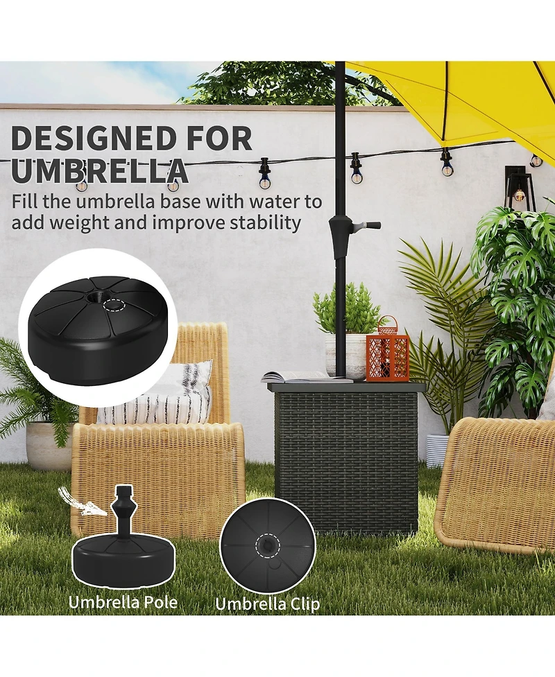 Outsunny Wicker Side Table, Square Pe Rat Outdoor End Table